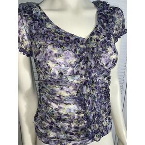 Y2K AB STUDIO Floral Mesh Top Size Small‎